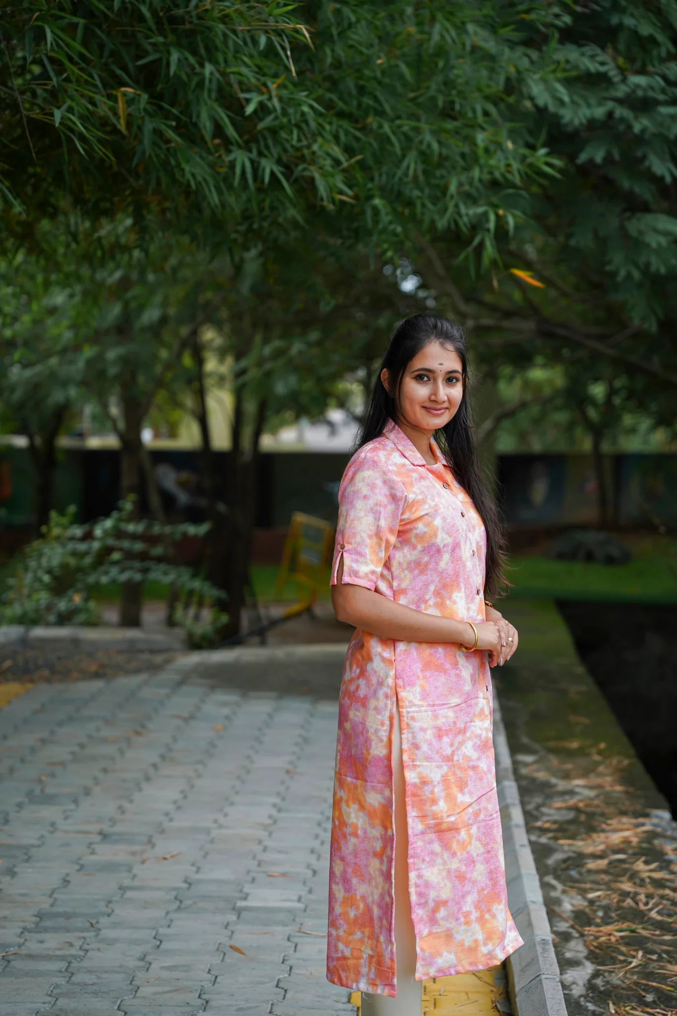 Cotton Kurti - Tie and Die- Cotton Lining- Candy
