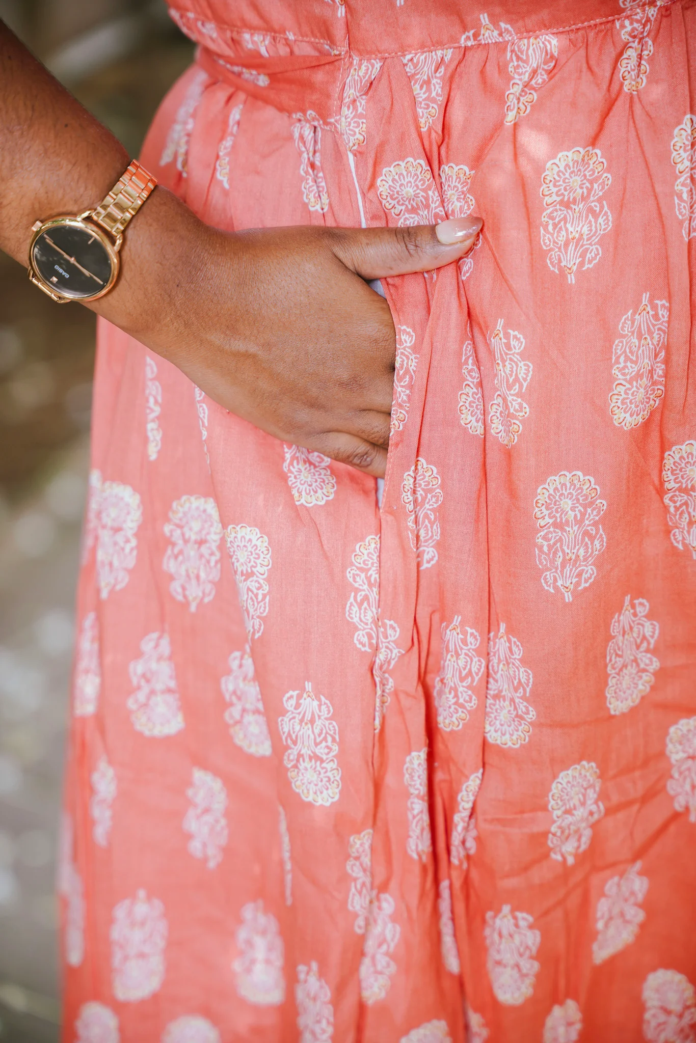 Maternity Gown - Coral Whisper - Image 4