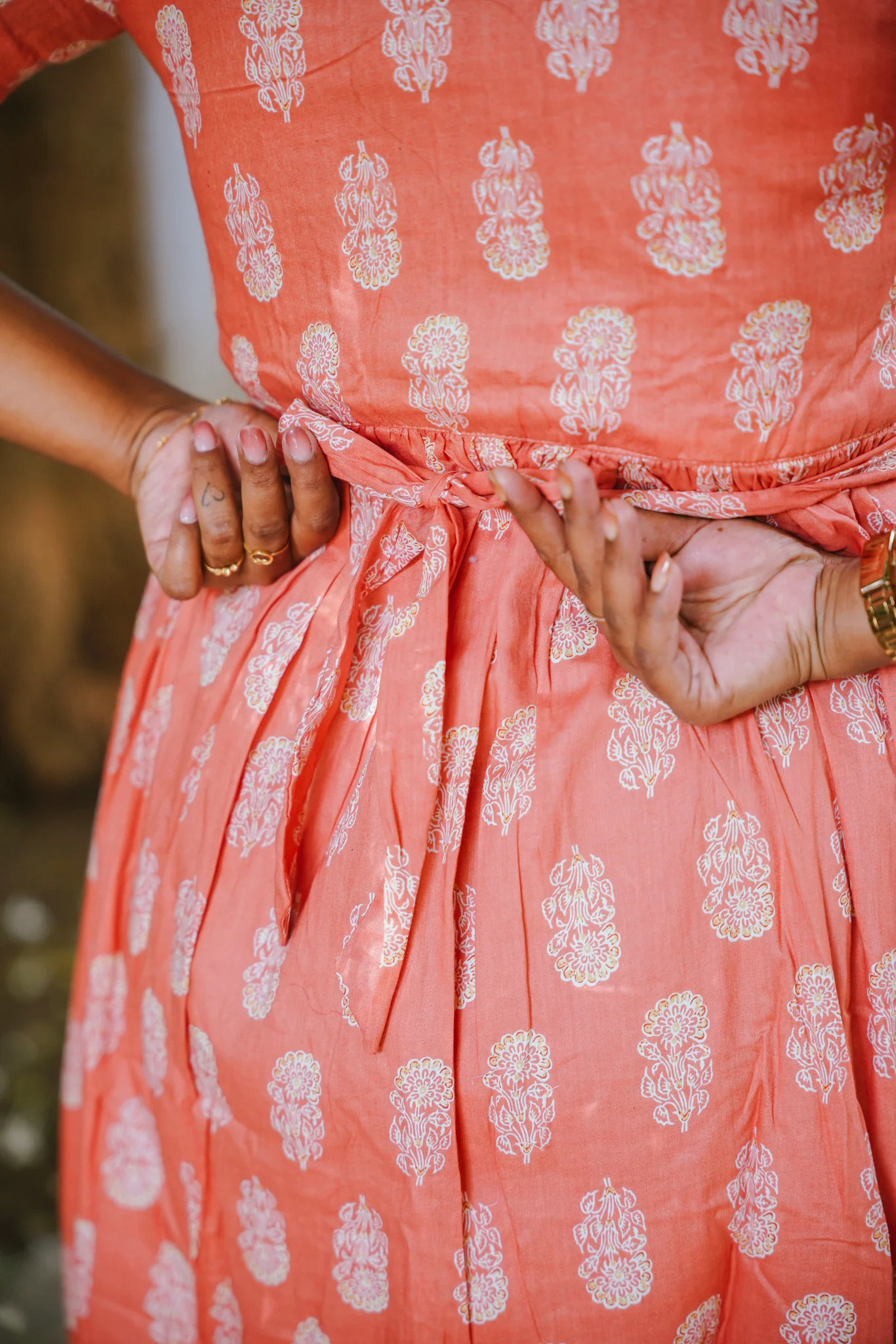 Maternity Gown - Coral Whisper - Image 6