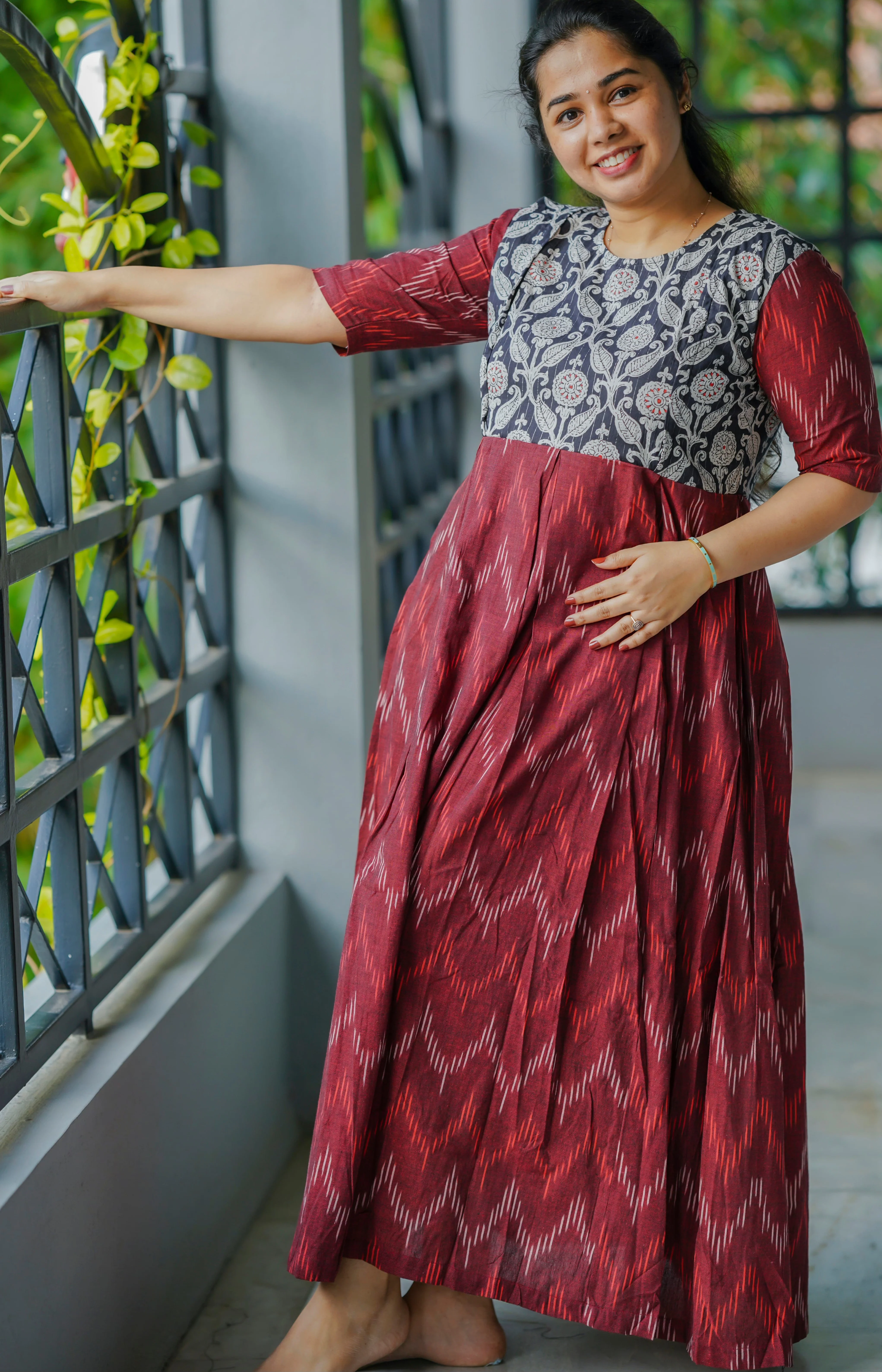 Maternity Maxi - Maroon Twilight - Image 4