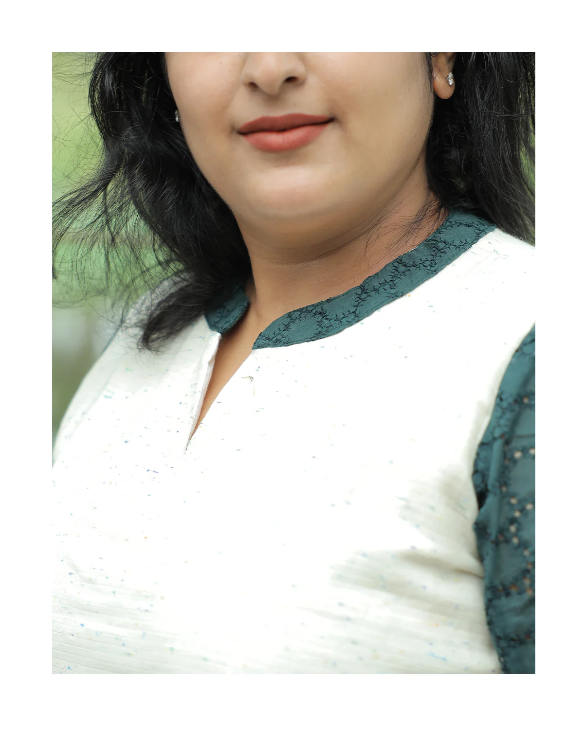 Office wear kurti - with cotton lining - Neem - Image 2