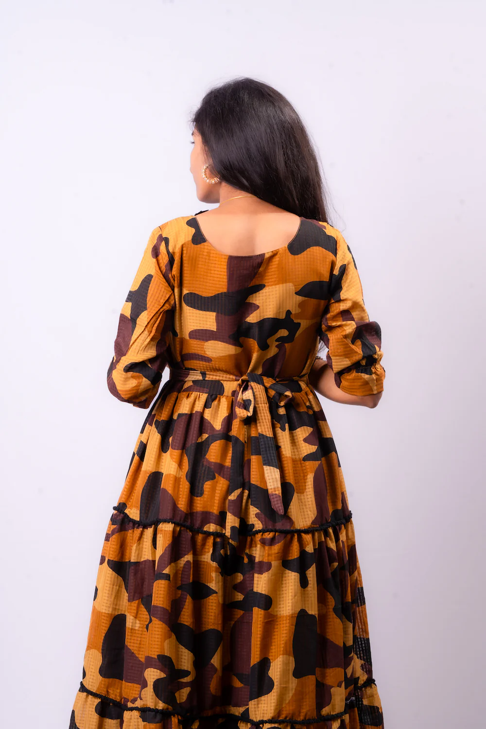Chiffon 3 tier maxi- with cotton lining - Sienna - Image 4